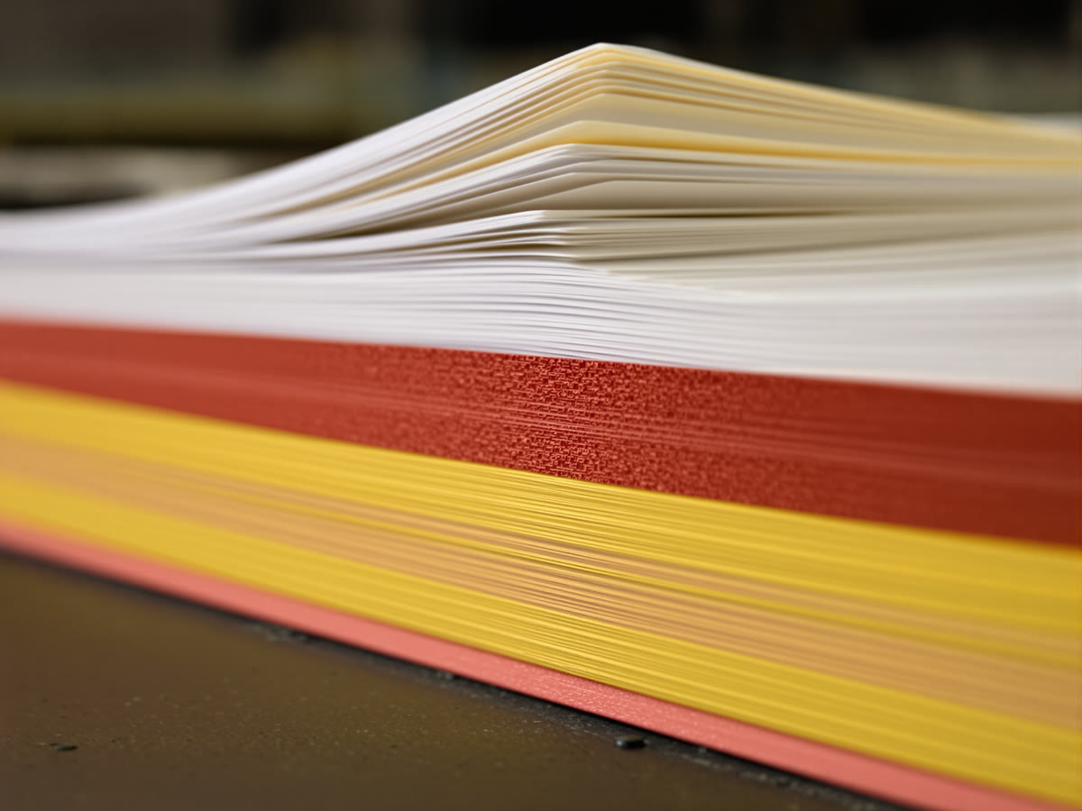 Padded and glued edge of finished carbonless form books